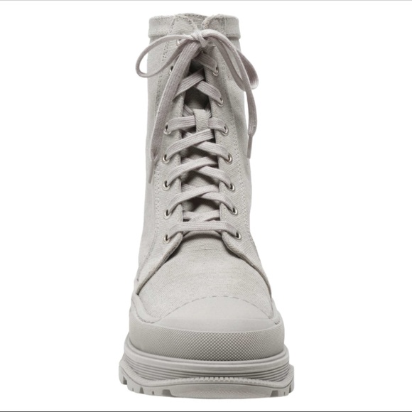 Free People Camp Out womens canvas lace up military boot in Dove Grey size 8 - Picture 6 of 15